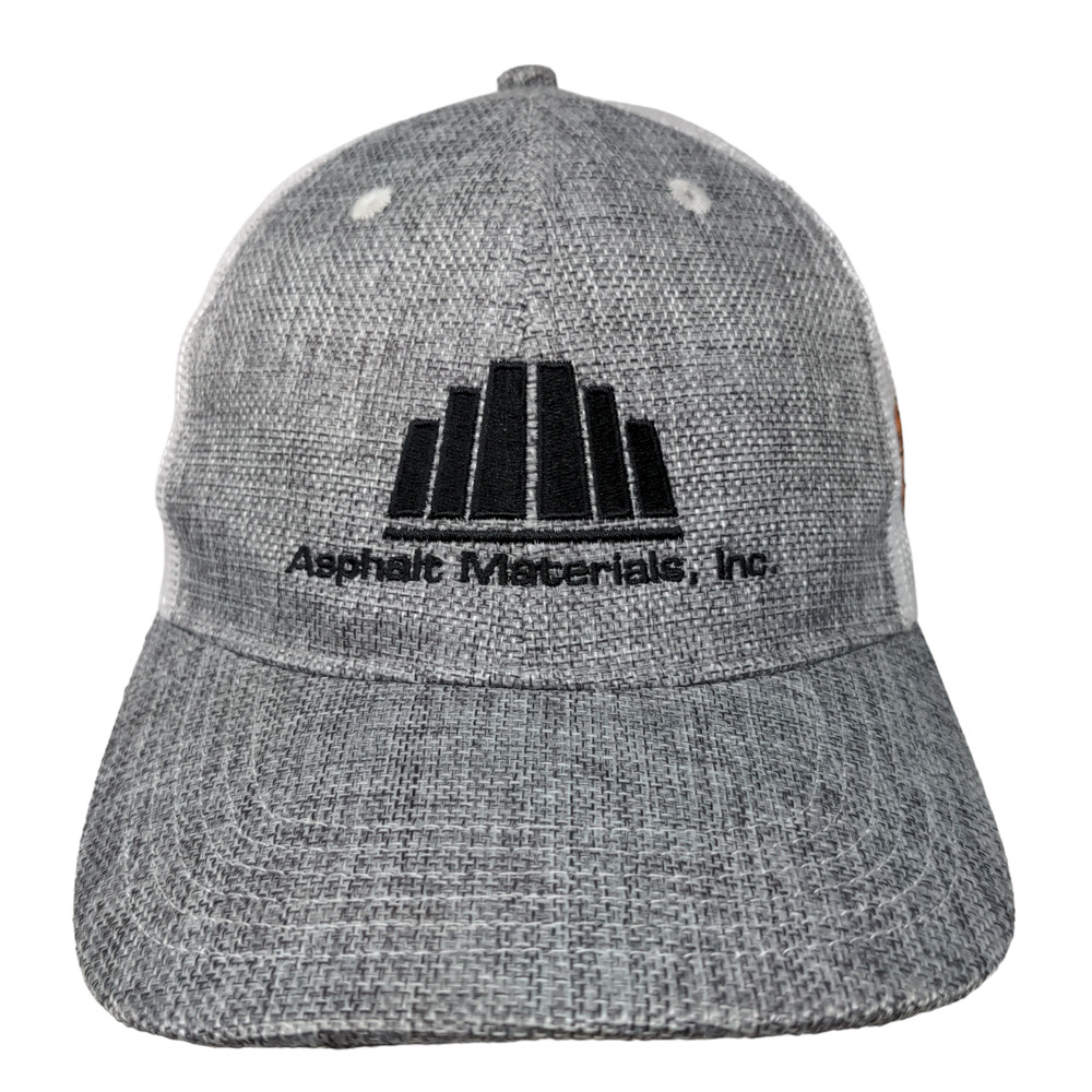 Cap America Men's Snapback Mesh Back Hat Gray White Embroidered Asphalt Logo